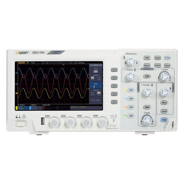 Fesjoy SDS1104 4-CH Digital Storage Oscilloscope with 7-inch LCD Display Handheld Portable Oscillometer 100MHz 1GS/s 